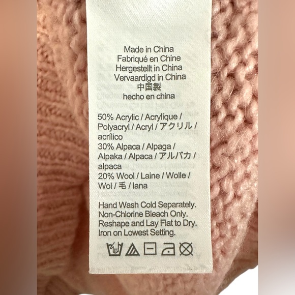 J Crew ALPACA WOOL Tortoise Shell Shoulder Buttons Crewneck Sweater Blush Pink M - Picture 5 of 11